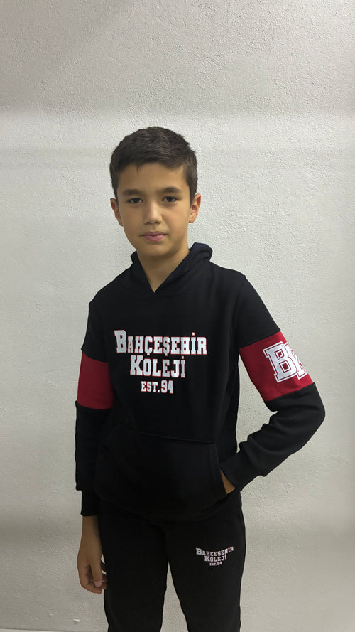 Bahçeşehir EST 94 Koyu Lacivert Kapşonlu Kol Parçalı Sweatshirt