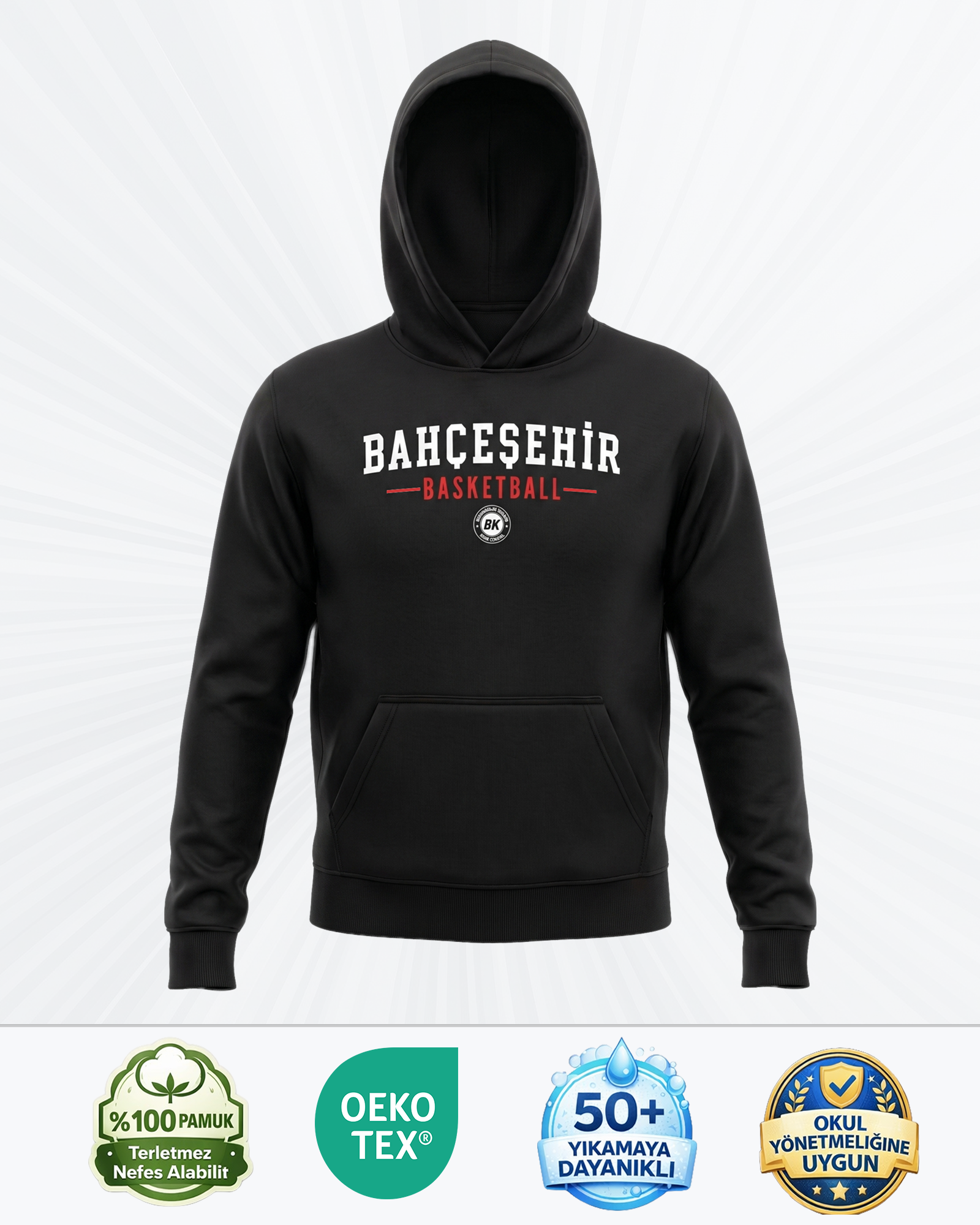 Kapşonlu Basketbol Sweatshirt