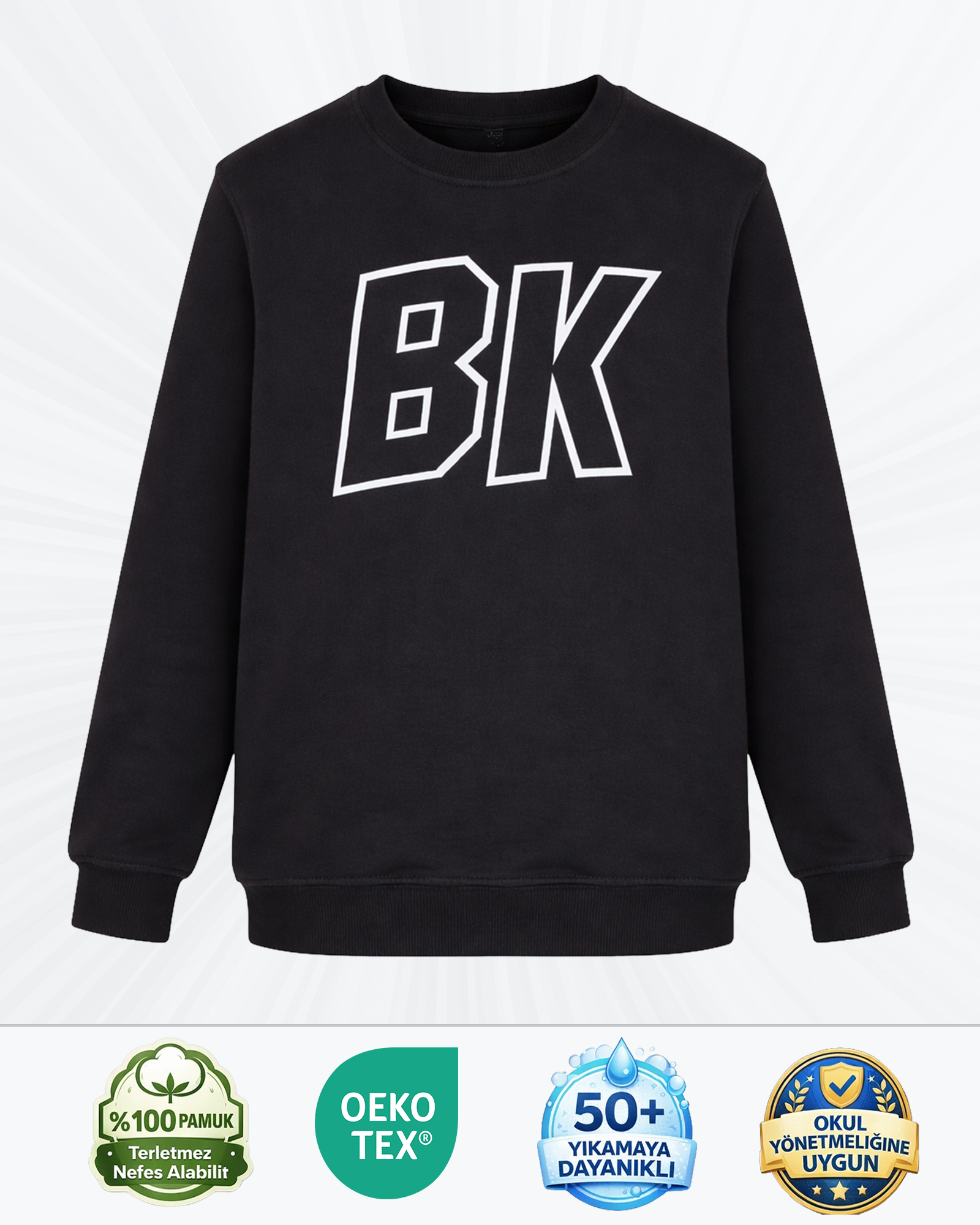 BK Siyah Sweatshirt (3 iplik)