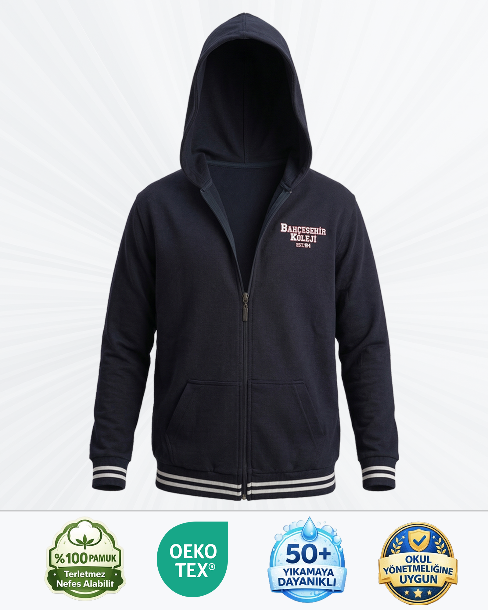 BK Campus Zip-Up (3 iplik)
