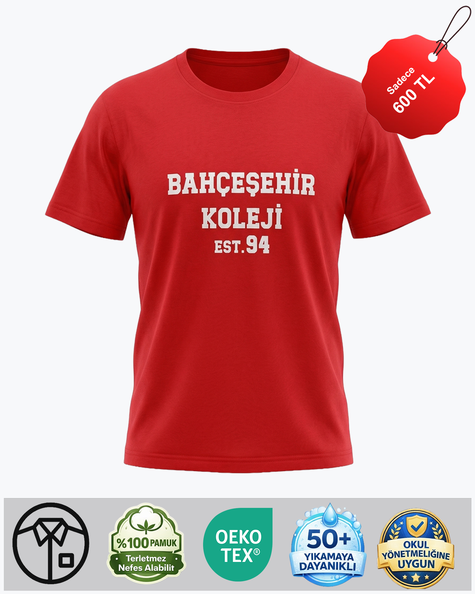 Bahçeşehir Koleji EST 94 Kırmızı Tişört