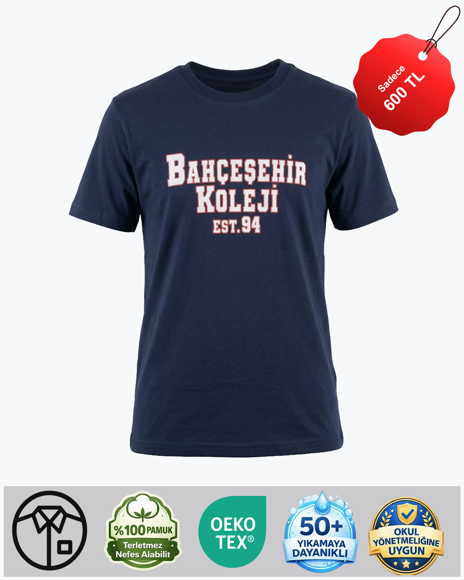 Bahçeşehir Koleji EST 94 Lacivert Tişört