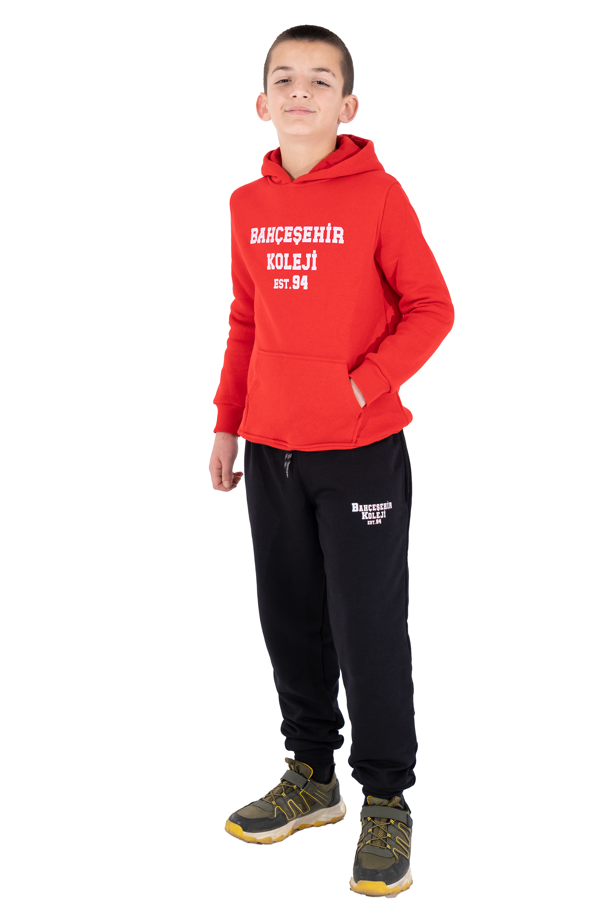 Bahçeşehir EST94 Kırmızı Kapşonlu Sweatshirt (Şardonlu)