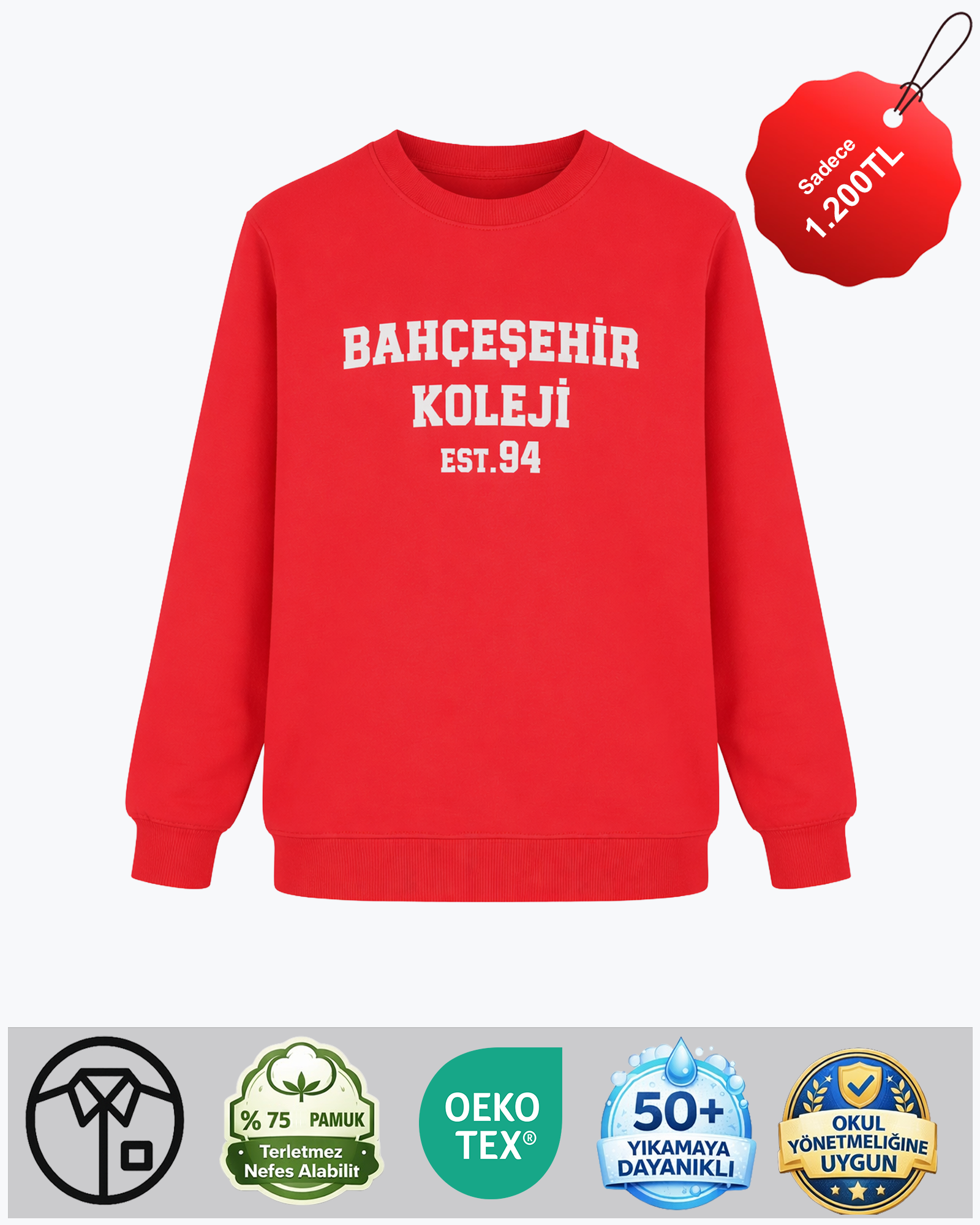 Bahçeşehir EST94 Kırmızı Sweatshirt