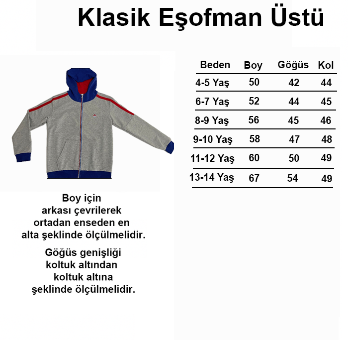 Gri Eşofman Üstü  (Outlet - İade/Değişim Yok!)