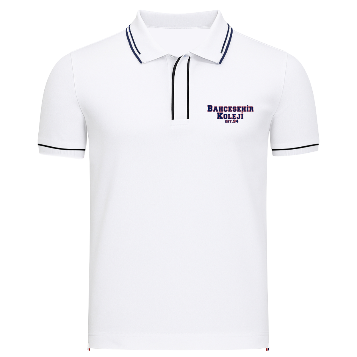 Bahçeşehir Polo Yaka Beyaz Tişört