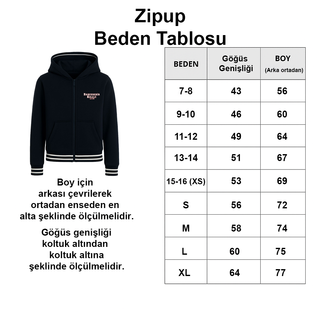 BK Campus Zip Up Dark Blue (2 iplik)